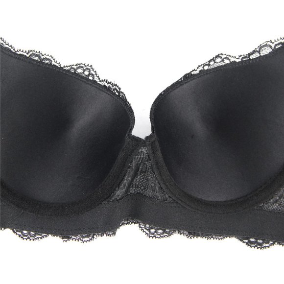 (2) 40C Lace T-shirt Bras Black & Beige Push-Up Convertible Padded Underwired - Picture 13 of 16